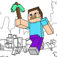 Minecraft coloring page - Taking a walk