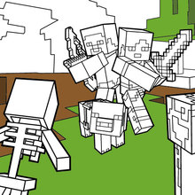 Minecraft coloring page - Fight all the Mobs