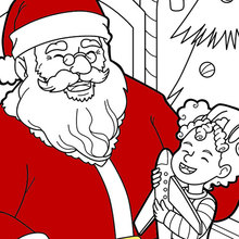 Santa's having a laugh coloring page