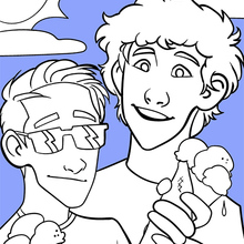 Icecream with a friend coloring page
