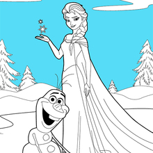 Elsa & Olaf coloring page