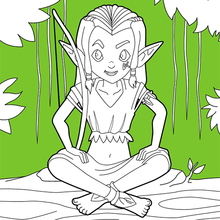 Archer Elf Child coloring page