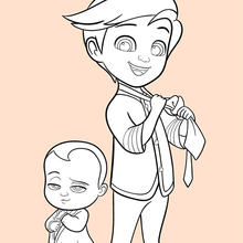 Boss Baby and Tim coloring page