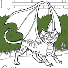 Cat dragon coloring page