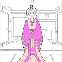 Japanese Princess coloring page