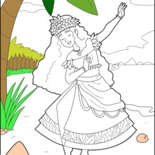 Hawaiian Princess coloring page