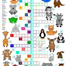 Animals Crossword School Lesson