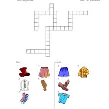 Clothes Crossword School Lesson