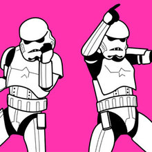 Dancing Stormtroopers coloring page