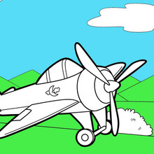 Plane at the Runway coloring page