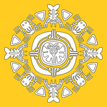 Mandala of Aztek animals worksheet