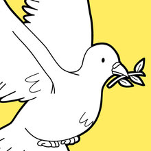 The flight of the dove of peace coloring page