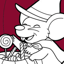 A magical mouse brewing halloween potions coloring page