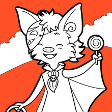 Little Vampires trick-or-treating coloring page