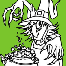 Mean Witch's Potion coloring page