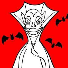 Dracula black cloak coloring page