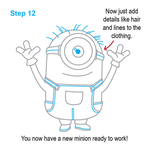 How to draw how to draw a minion - Hellokids.com