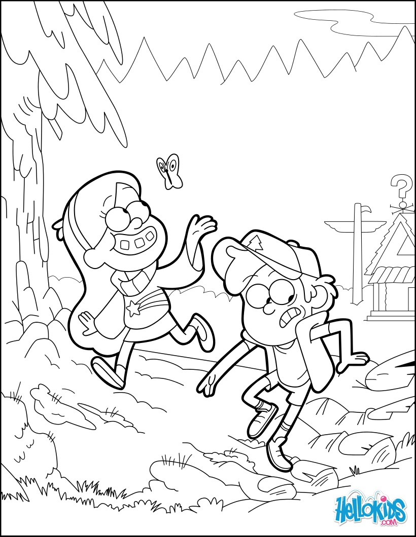 Mysteries of gravity falls coloring pages 