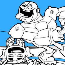 Teen Titans Beast Boy and Cyborg coloring page