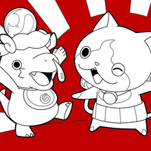Happy Yokai Watch monsters coloring page