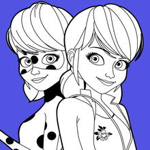 Marinette Dupain-Cheng is the super-heroine Ladybug coloring page