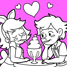 A date with ice cream coloring page