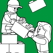 Building with Lego coloring page