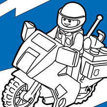 Police Motor of Lego coloring page