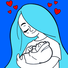 Coloriage coeur de maman coloring page