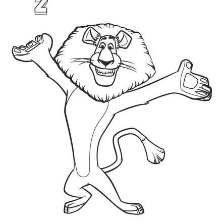 Alex Coloring pages Kids Crafts - Madagascar2 Coloring Pages King Alex Source Pph 