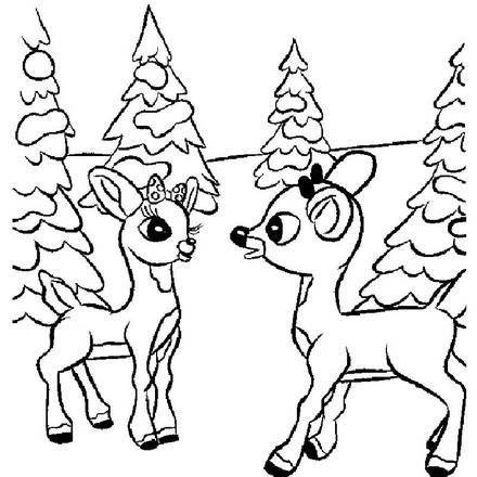 SANTA'S REINDEER coloring pages - 25 Xmas online coloring books and