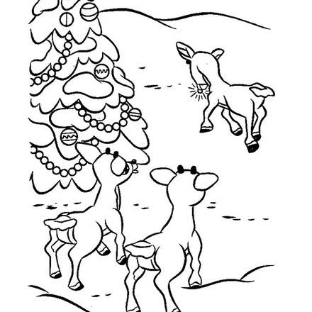 SANTA'S REINDEER coloring pages - 25 Xmas online coloring books and