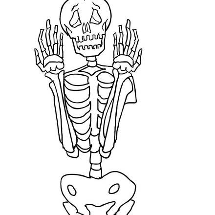 SKELETON coloring pages - 14 printables to color online for Halloween