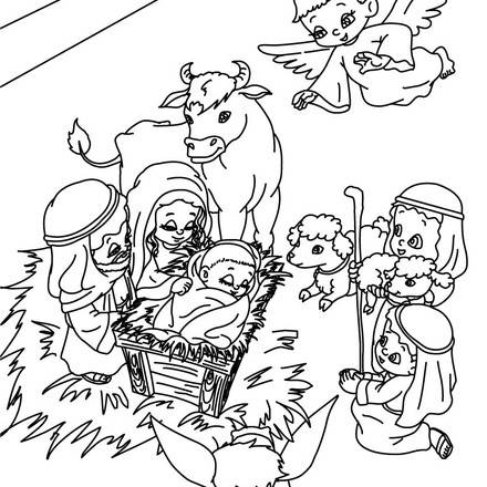 Nativity-Printable coloring pages, animated gifs and children illustrations