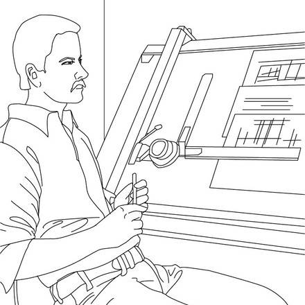 ARCHITECT coloring pages - 5 free coloring pages, people and their jobs ...