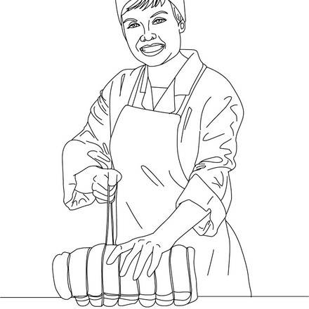 BUTCHER coloring pages - 5 free coloring pages, people and their jobs