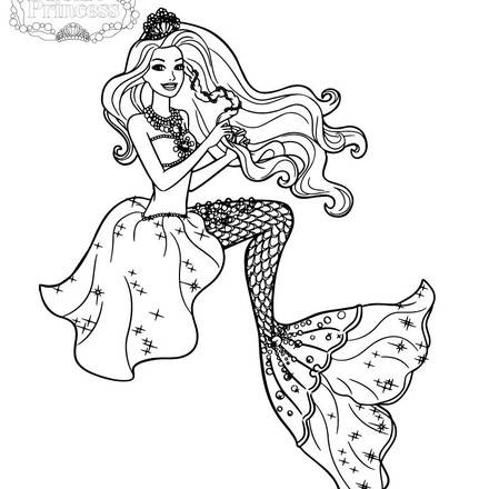 Barbie THE PEARL PRINCESS coloring pages - 21 Barbie printables for girls