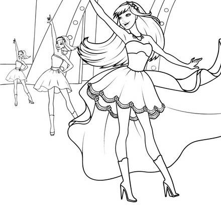 Barbie THE PRINCESS & THE POPSTAR coloring pages - coloring for girls