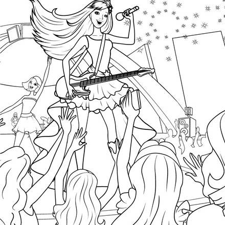 Barbie THE PRINCESS &amp; THE POPSTAR coloring pages - coloring for girls