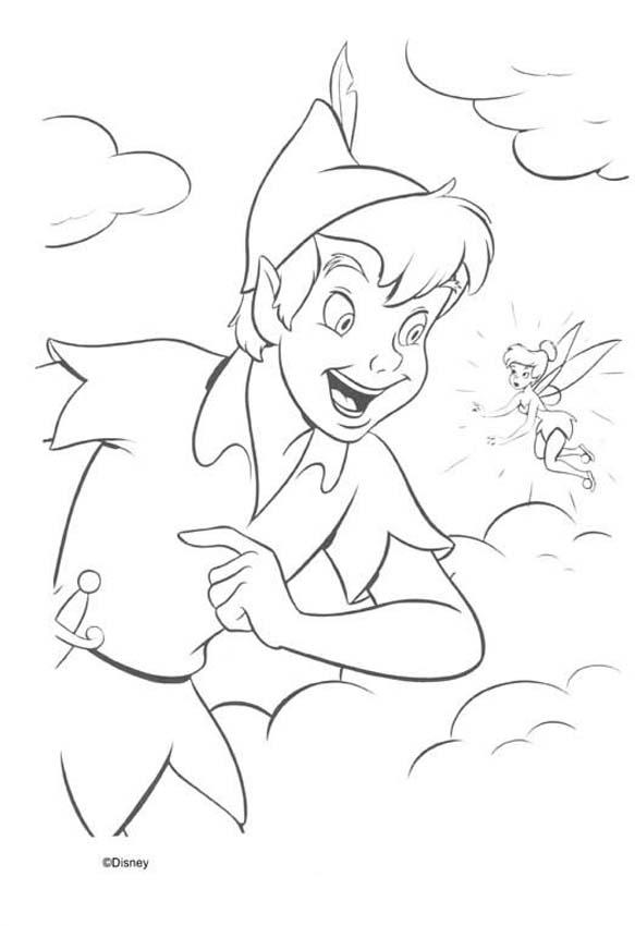 Peter pan and tinkerbell coloring pages - Hellokids.com