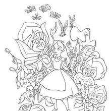 Alice  6 - Coloring page - DISNEY coloring pages - Alice in Wonderland coloring pages