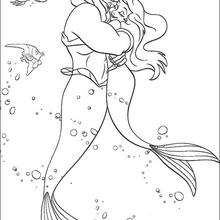 Ariel and King Triton coloring page