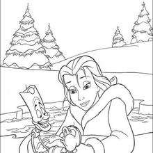 Beauty with Chip - Coloring page - DISNEY coloring pages - Beauty and the Beast coloring pages