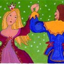 Prince and princess are dancing - Drawing for kids - KIDS drawings - CHARACTER drawings - PRINCESS