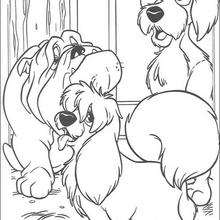 Tramp, Bull and Peg coloring page
