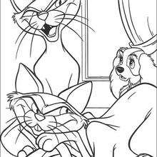Siamese cats - Coloring page - DISNEY coloring pages - Lady and the Tramp coloring book pages