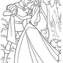 Aurora dancing with prince Philip coloring page