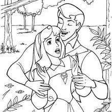 Aurora with Prince Phillip coloring page