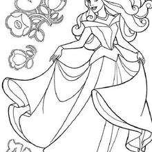 Princess Aurora dancing - Coloring page - DISNEY coloring pages - Sleeping Beauty coloring pages