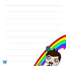 Rainbow themed writing paper